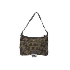 FENDI Zucca shoulder bag brown canvas leather